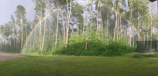 Full Rainbow In The Front Yard Sherwood Park, Alberta, CA