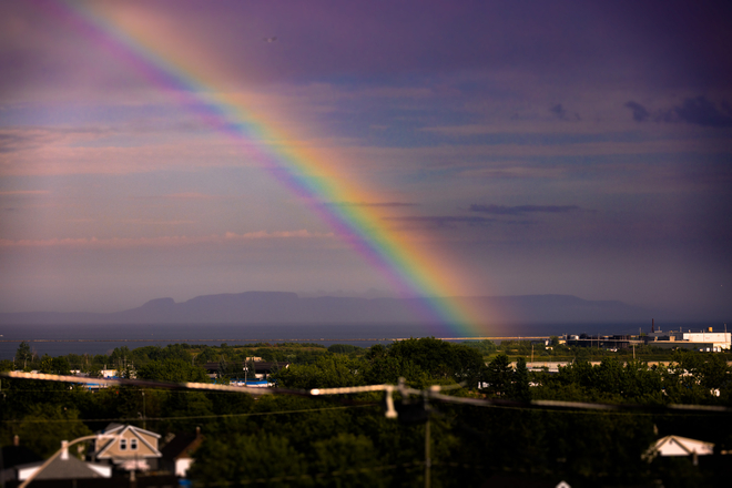 Rainbow over Sleeping Giant Thunder Bay, Ontario, CA