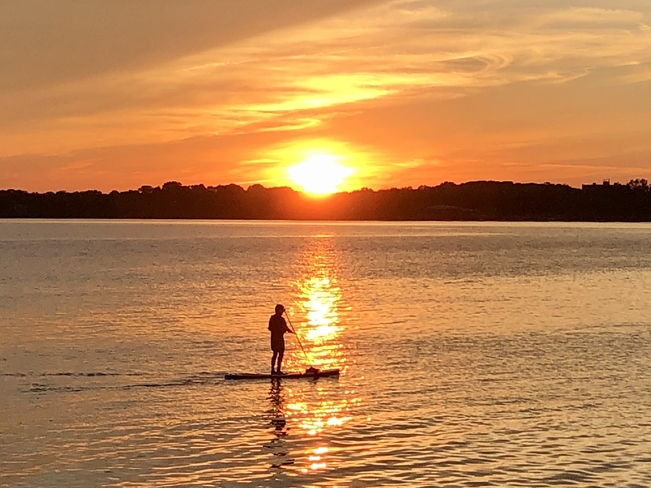 Paddle boarding at sunset!! Dorval, Quebec, CA