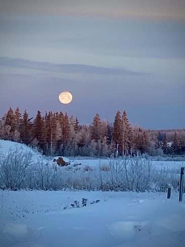 Full Wolf Moon Cold Lake, Alberta, CA
