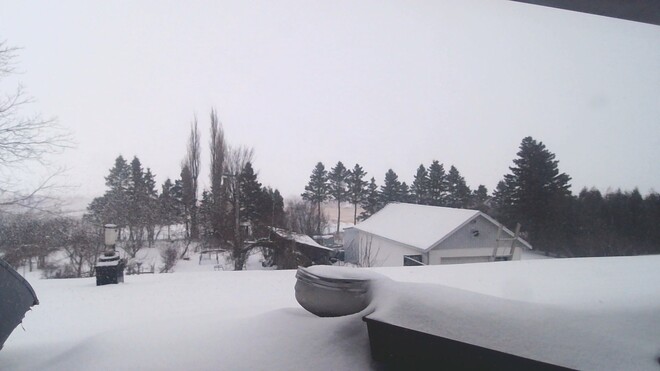 Dans la neige ce matin Chambord, QC