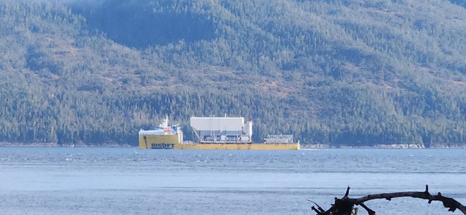 LNG Transporter heading to kitimat Hartley Bay, BC