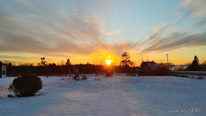 Sun setting Joggins, Nova Scotia