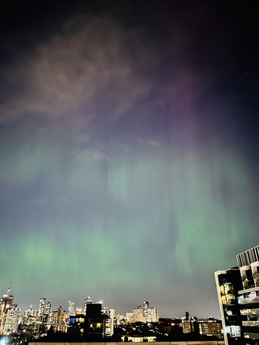 Northern lights from Downtown Toronto Toronto, Ontario | M5A 1K5