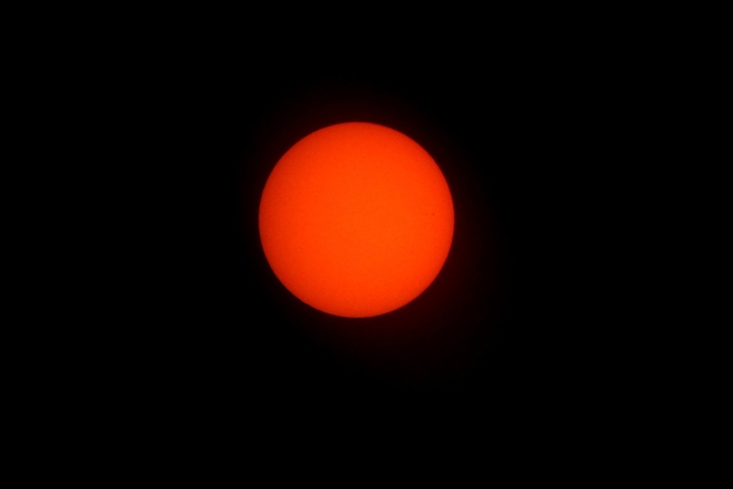 The Sun as seen through Solar Eclipse Sun Glasses 35 Melville St, Dundas, ON L9H 1Z7, Canada