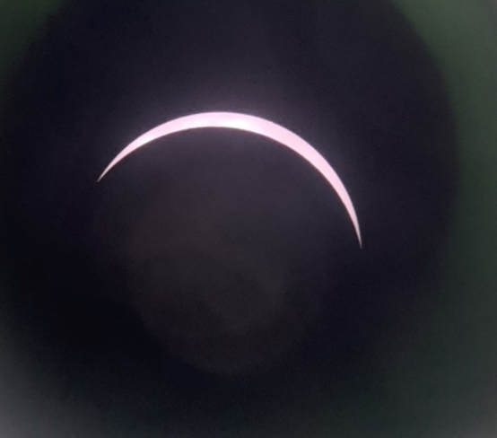Solar eclipse just before totality. Beamsville, Ontario, CA